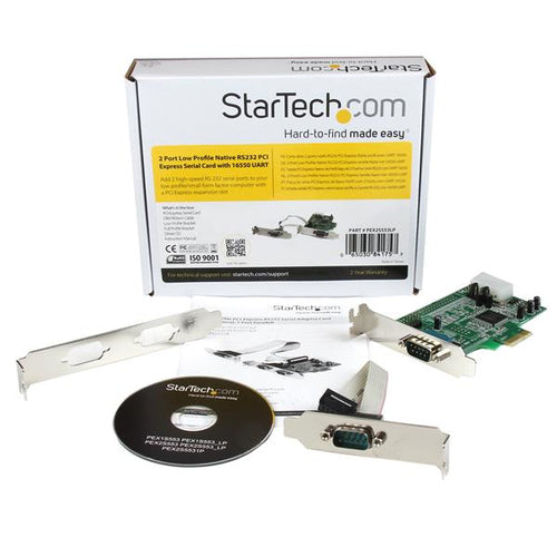 StarTech.com 2 Port Low Profile Native RS232 PCI Express Serial Card with 16550 UART StarTech.com 2 Port Low Profile Native RS232 PCI Express Serial Card with 16550 UART